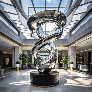 Scultura Astratta in Acciaio Inossidabile, Grande Opera d'Arte in Bronzo per Giardini di Hotel, Interni ed Esterni, Artigianato Moderno in Metallo Personalizzato - Product Image 2