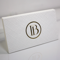 Carte de visite de luxe personnalisée avec logo en feuille d'or, en papier coton épais, texture gaufrée en grille pour l'identité d'entreprise