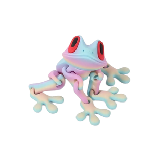Figurines de grenouilles multicolores imprimées en 3D, ornements articulés créatifs, cadeaux d'activités transfrontalières intéressants pour enfants - Product Image 6