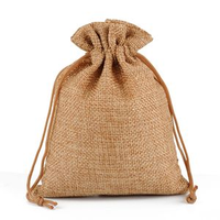 Sacs en toile de jute personnalisés promotionnels en gros 7X9 9X12 10X14 10X15 13X18 15X20 Cm sac à cordon de jute pochette cadeau