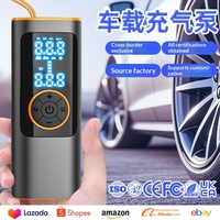 Gonfleur de pneus portable 150 PSI 6000 mAh, pompe à air sans fil pour voiture 26 L/min, affichage numérique, lumière LED, rechargeable Type-C, sac de rangement