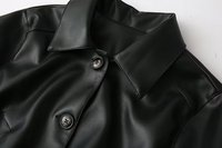 Vêtements pour femmes MYST&ZA – Nouvelle collection été 2026 : Veste courte en cuir élégante, simple et polyvalente 1966043