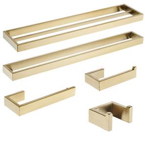 Portasciugamani pieghevole in oro da parete in acciaio inox per il bagno per uso alberghiero e domestico - Product Image 6