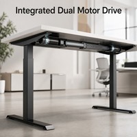 Escritorio Eléctrico de Altura Ajustable de 2 Niveles con Motor Dual Oculto, Mesa Ergonómica para Trabajar de Pie o Sentado, Muebles de Oficina para el Hogar, Computadora