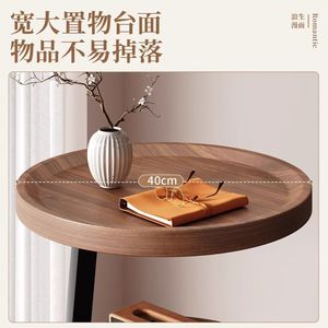 <b>Round</b> Side <b>Table</b> Wood Top Three Tier <b>Coffee</b> <b>Table</b> For Living Room Sofa <b>Small</b> Apartment Furniture - Product Image 4