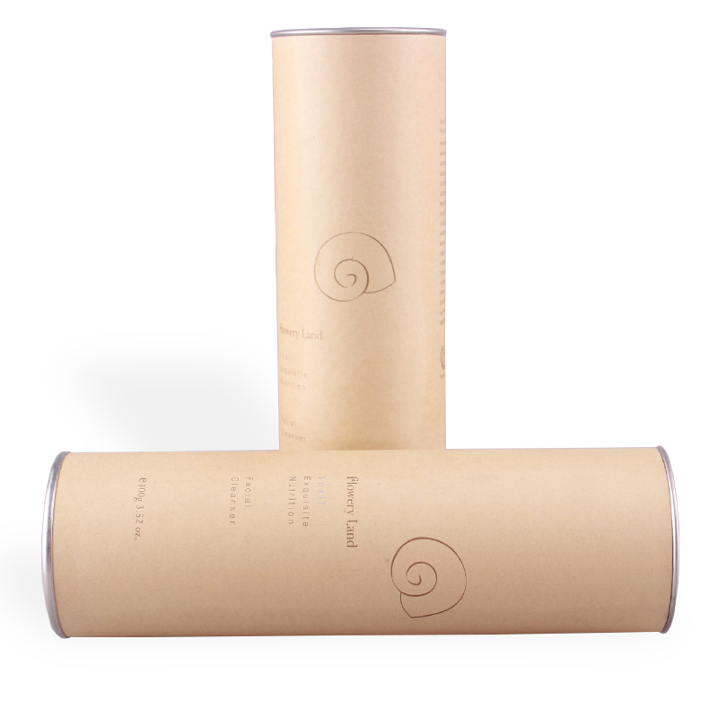 Eco friendly customized kraft paper tube round scented tea paper box cylinder packaging with aluminum lid