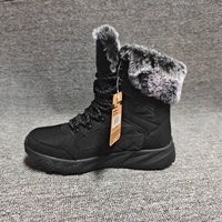 YL3761 Bottes de neige noires tendance en gros, semelle épaisse, doublure chaude, antidérapantes, chaussures d'hiver décontractées pour femmes