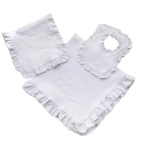 Ensemble de bavoir à volants avec monogramme pour bébé 100% coton peigné pour nouveau-né fille et nouveau-né 2025