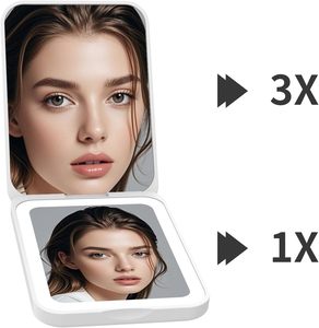 Pocket Makeup <b>Mirror</b> with 3 Color LED Light Adjustable Brightness <b>Foldable</b> Compact Design - Product Image 5