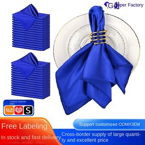 Servilleta de satén cuadrada moderna, tela de satén de seda, borde de bloqueo para restaurante, Hotel, decoración de boda, Mantel Individual transfronterizo - Product Image 3