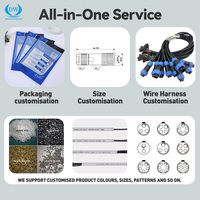 Kabel Tahan Air IP67 Kode Pin B D 4 6 7 10 12 Male Female, Konektor Panel Mount Lurus untuk Sinyal, Moulding, M5/M8/M12, ABS