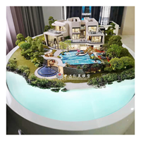 Model Skala Arsitektur Vila Kustom dengan Kolam Renang dan Lanskap untuk Pajangan Real Estat