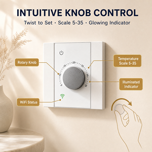 <span class=keywords><strong>Thermostat</strong></span> intelligent WiFi HY533 pour chaudière et chauffage au sol ; Relais double 16A/3A, 90-240V, contrôle via l'application Tuya pour hôtels et bureaux. - Product Image 5