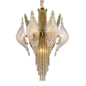 Nouveau petit <span class=keywords><strong>lustre</strong></span> d'ingénierie d'hôtel de luxe en or du concepteur luminaire haut de gamme créatif pour la branche de salon - Product Image 2