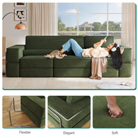 Sofá Cama Convertible Extensible y Compacto, Moderno y Contemporáneo 2026, Sin Ensamblaje, para Dormitorio, Apartamento, Sala de Estar
