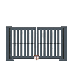 Porte d'entrée automatique intelligente en alliage d'aluminium pour hôtels et villas modernes Porte d'entrée extérieure coulissante avec cadre en acier - Product Image 1