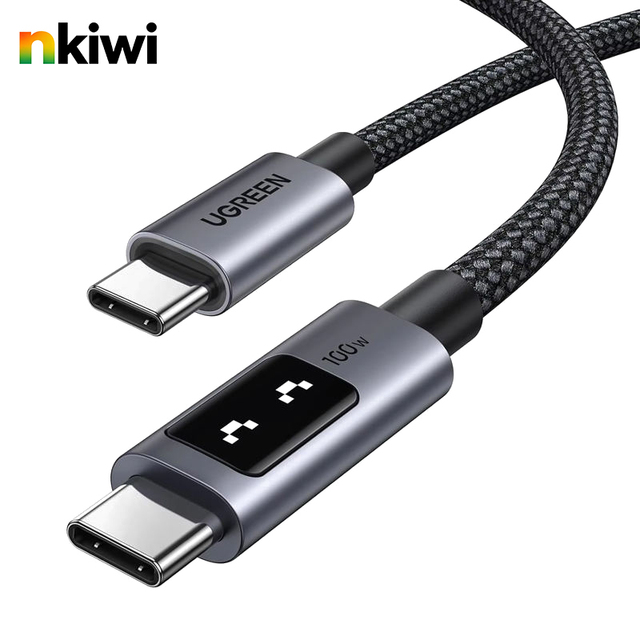 FOR UGREEN 100W PD 5A Fast Charging USB-C to USB-C Cable with Nylon Jacket and Aluminum Alloy Connectors 100cm for iPhone 16 15