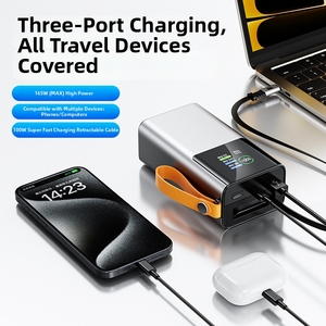 Banco de Energía de Carga Rápida de 165 W y 30000 mAh con Cable Tipo C Retráctil, Pantalla LED, Alta Capacidad, Portátil para Laptop - Product Image 3