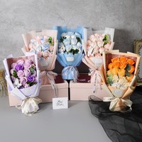 Nieuwe Blauw Roze Paars Rood Rozen Zeepbloemen Kunstbloemen Bouquet Cadeaubox Eco-vriendelijk Nieuwjaar Moederdag Valentijnsdag