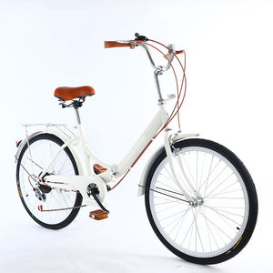 Vélo pliant 24 <span class=keywords><strong>pouces</strong></span> en alliage d'aluminium et acier, vélo de ville pliable à vitesse variable pour femmes avec fourche en acier - Product Image 2