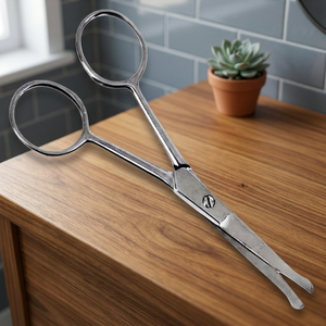 Stainless Steel Cuticle <b>Scissors</b> Curved Blade Sharp Tip Round Handle Durable Right-Handed Manicure Tool for Adults ASAP Brand - Product Image 1