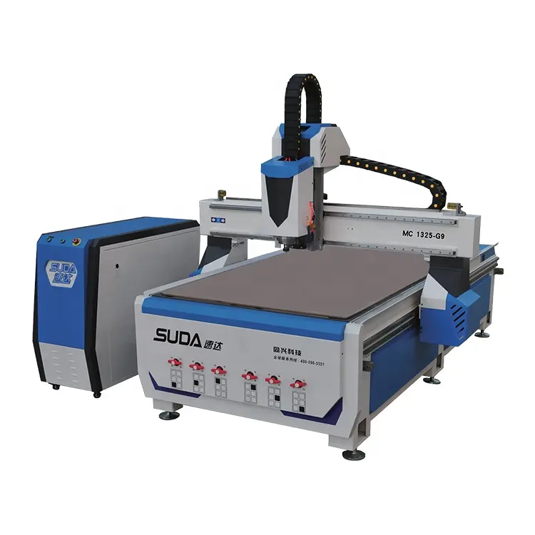 SUDA Hot Sale high speed Automatic tool change 7.5KW CNC Engraving Machine 1325 Size 3 Axis Cnc Router with Vacuum Table