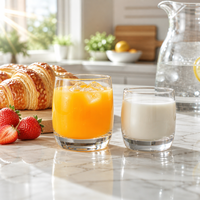 Verre à eau compact et transparent avec base lestée pour la restauration hôtelière, les banquets, les réceptions et les stations de boissons 186ml 330ml