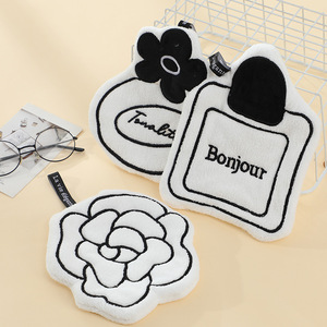 <span class=keywords><strong>Toalla</strong></span> de Mano Absorbente de Doble Capa de Felpa de Coral Estilo Francés para Baño y Cocina, Toallita Doméstica para Niños - Product Image 3