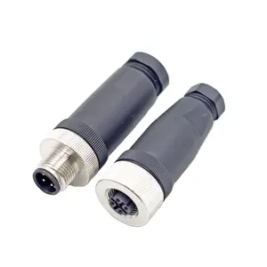 Wasserdichter Felddraht M12 gerade Kunststoff baugruppe 3 4 5 8-poliger M12-Stecker