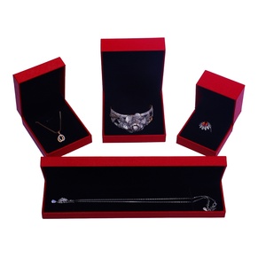 Wholesale Jewelry Cardboard Packaging <b>Gift</b> <b>Box</b> for <b>Earrings</b> Rings Necklace Pendant Bracelet Red Jewelry case <b>Box</b> - Product Image 3
