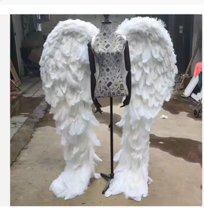 Ailes d'ange en plumes d'autruche |   Accessoires de photographie de mariage et de spectacle |   Tenue de cosplay et de soirée pour Halloween - Product Image 3