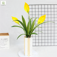 Offre Spéciale Artificielle Verdure Plantes Doux Colle Orchidée Feuilles Real Touch Pour Cymbidium Orchidée Fleur Maison Table Décoration De Mariage