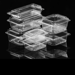 Rectangle plastic packaging box for fruit/snack/biscuit clear blister plastic clear lid disposable food container