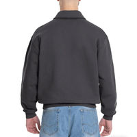 Sweat-shirt pour homme de haute qualité en molleton français épais 100% avec col rabattu, coupe ample et oversize, pull-over pour homme
