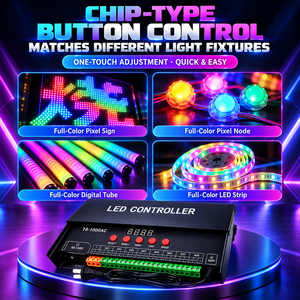 ตัวควบคุมไฟ LED สีเต็มรูปแบบ 220V AC 8 ช่องสัญญาณ 1024 พิกเซล กันน้ำ สำหรับป้ายร้านค้า ป้ายคริสต์มาส ตัวควบคุมหรี่ไฟ RGB LED - Product Image 4