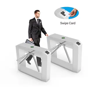 Vertical Tripod Turnstile Semi-Automatic Security Fullauto Controller 304 Stainless Steel Barrier Speed Gym Card Gate