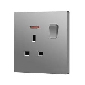 PC Plate British Standard 13A One Gang Electric Wall Socket 250V 3 Pin Multi Plug Wall Socket