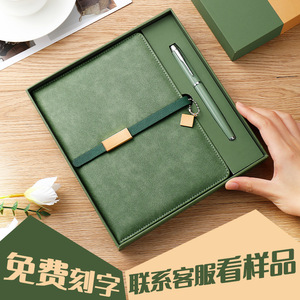Carnet en cuir Mulei Business A5 Super Green avec reliure à fil, logo personnalisé, pour réunions de bureau, promotionnel - Product Image 5