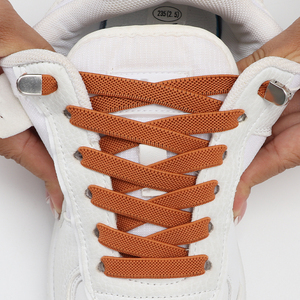 Nuovi Accessori Creativi per Scarpe: Lacci Elastici Piatti Senza Nodo da <span class=keywords><strong>8mm</strong></span> con Fibbia Metallica a Chiusura Rapida per Bambini e Adulti - Product Image 2