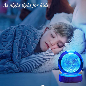 Boule de cristal 3D de 8 cm, planète en cristal, veilleuse, système solaire gravé au laser, globe astronomique, cadeau d'anniversaire, décoration de bureau à domicile - Product Image 4