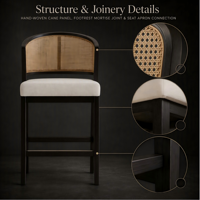 Tabouret de bar et chaise de comptoir en bois massif, chaise de bar style club-house américain pour hôtel et restaurant, hauteur personnalisable