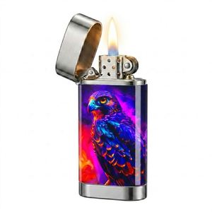 Falcon X French Stock Luxury Metal <b>Lighter</b> <b>Windproof</b> Refillable Oil Cigarette Custom Classic Engraved Design - Product Image 6