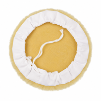 Tampon de polissage en laine premium, bonnet de polissage doux et dense avec cordon de serrage pour le detailing automobile, le polissage du métal et de la pierre