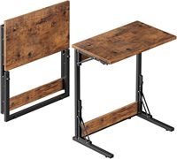 Table basse pliable en forme de C avec fentes pour tablette, cadre métallique, idéale pour le salon - Meilleure vente