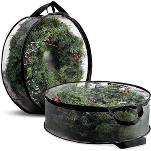 Transparent Storage Packaging <b>Bag</b> for 24\"/30\" Christmas Wreath Set for Round Wreath Storage During Holidays - Product Image 5