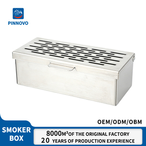 Boîte à fumée Pinnovo pour barbecue au charbon de bois et au gaz, en acier inoxydable, pour copeaux de bois, accessoires universels pour barbecue de camping en extérieur - Product Image 1