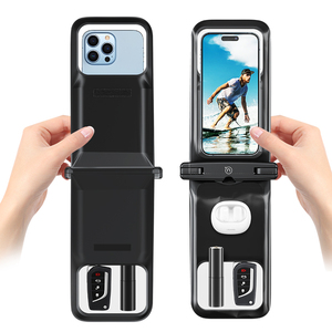 USAMS เคสโทรศัพท์มือถือกันน้ําดีไซน์ใหม่ราคาถูก PVC สีเรียบง่ายสไตล์โทรศัพท์กระเป๋าคู่กระเป๋าใส่โทรศัพท์กันน้ํา