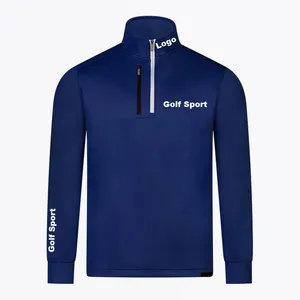 OEM factory-Camiseta con cuello levantado elástico 1/4, jersey de medio capa con cremallera, ultrabrillante, sudadera, chaqueta de golf