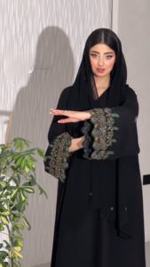 Personalizado Abaya Turquía <span class=keywords><strong>ropa</strong></span> islámica lujo elegante Petite Abaya mujeres musulmán vestido Dubai volante mangas satén Abaya - Product Image 2