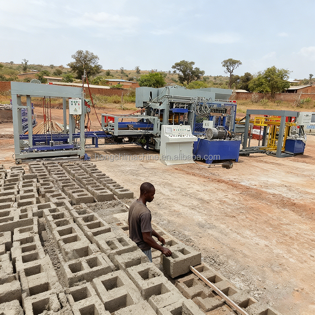 High Efficiency Concrete Block Maker with Hollow Brick Production Line PLC Engine and Gear Core Components